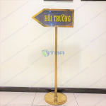 Bảng thông tin chỉ dẫn mũi tên inox mạ vàng