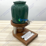 Bình gốm sứ 10L chân gỗ hâm nóng trà - sữa - cafe