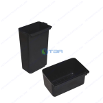 Cặp xô nhựa màu đen treo xe đẩy phục vụ ăn uống