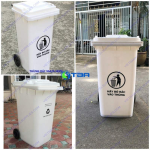 Thùng rác nhựa ASIA 120L màu trắng TRT120L