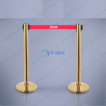 Cột chắn inox mạ vàng dây căng màu đỏ