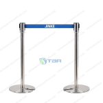 Cột chắn inox phân làn dây xanh đế khuyết chữ U