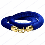 Dây nhung cột chắn inox màu xanh móc khóa vàng