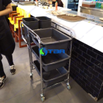 Xe đẩy dọn bàn ăn khung inox ASIA-1066