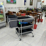 Xe đẩy thu gom bát đĩa dọn bàn ăn cỡ lớn