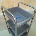 Xe đẩy vệ sinh thu dọn bàn ăn nhà hàng khách sạn