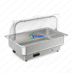 Nồi hâm buffet dùng điện nắp kính trong PC 1 ngăn