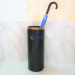 Sọt đựng ô dù thép màu đen vành inox mạ vàng 