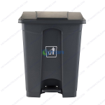 Thùng rác bếp đạp chân nhựa màu xám 68L