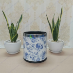 Thùng rác bọc da 2 lớp hình hoa văn