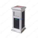 Thùng rác đá hoa cương inox trắng CB026W