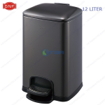 Thùng rác đạp chân cao cấp màu đen 12L #GNFSJ12B
