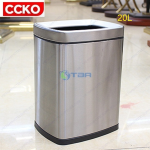 Thùng rác inox chữ nhật CCKO 2 lớp 20L #CK9906-20
