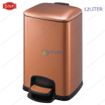 Thùng rác inox vuông cao cấp màu đồng 12L #GNFSJ12T