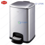 Thùng rác vuông inox cao cấp đạp chân 12L #GNFSJ12
