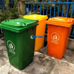 Thùng phân loại rác màu Xanh - Vàng - Cam đỏ 240L