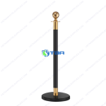 Cột chắn phân làn màu đen đầu tròn viền inox