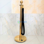 Trụ chắn inox cao cấp mạ vàng dây nhung đen