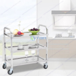 Xe đẩy phục vụ bàn và thức ăn inox cỡ lớn