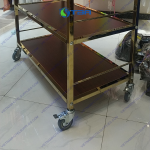 Xe đẩy phục vụ inox 3 tầng mạ vàng C34G