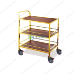 Xe đẩy phục vụ inox 3 tầng mạ vàng C34G