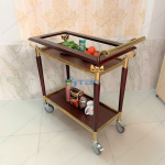 Xe đẩy phục vụ rượu trà bằng gỗ cao cấp A066
