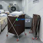 Xe thu gom đồ giặt là gấp được khung inox chữ X 