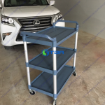 Xe đẩy thức ăn khay nhựa khung hợp kim nhôm