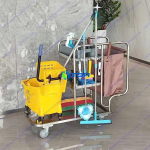 Xe dọn vệ sinh tòa nhà inox 3 tầng ASIA-G022B