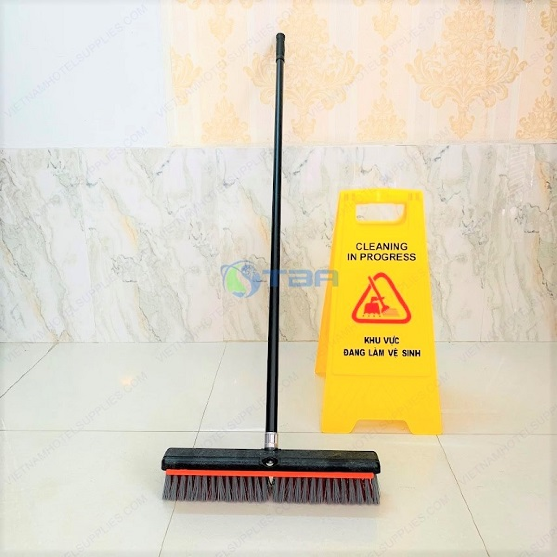 Chổi chà sàn gạt nước đa năng bản 45cm cán dài 