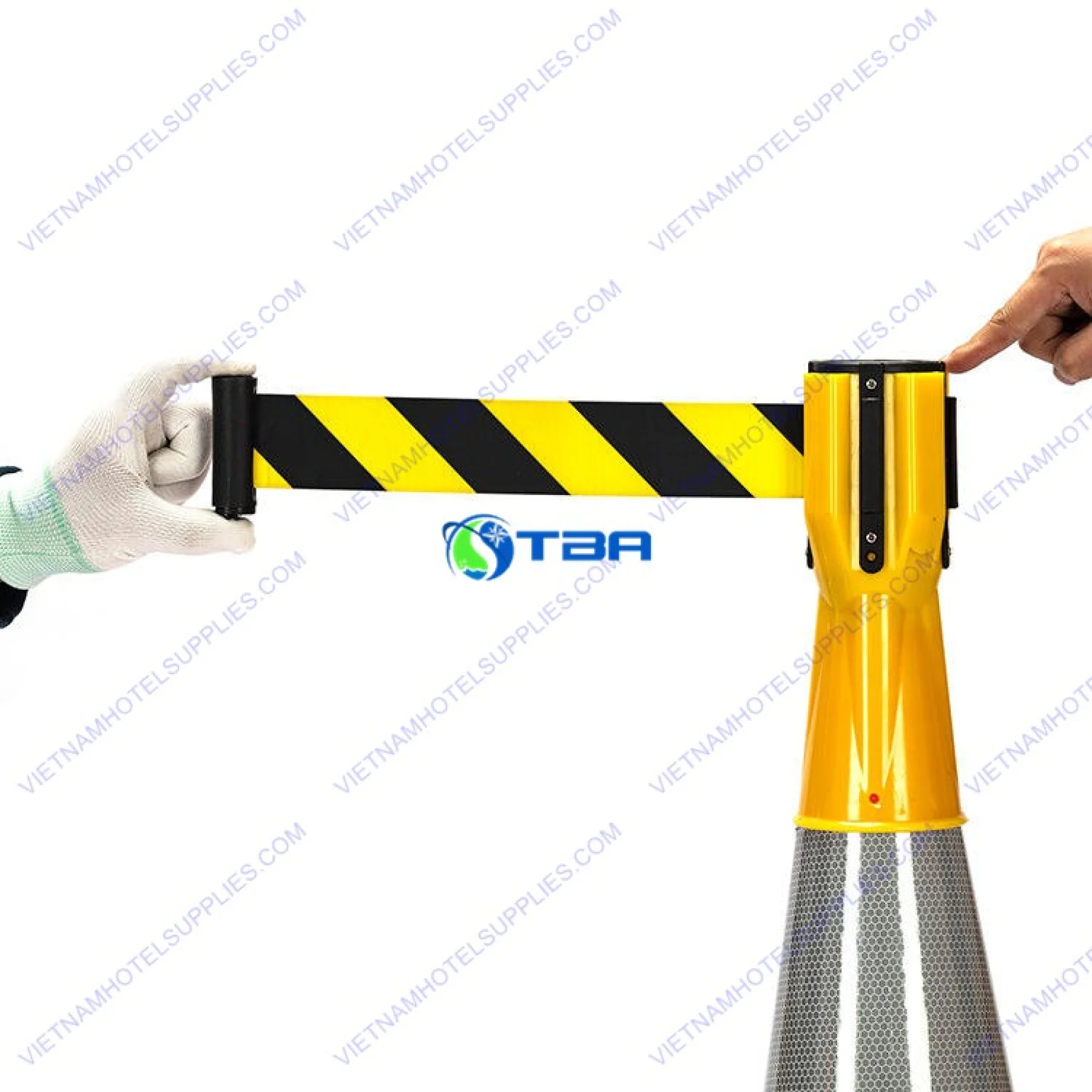 Đầu cuộn dây vàng đen gắn đỉnh cọc tiêu