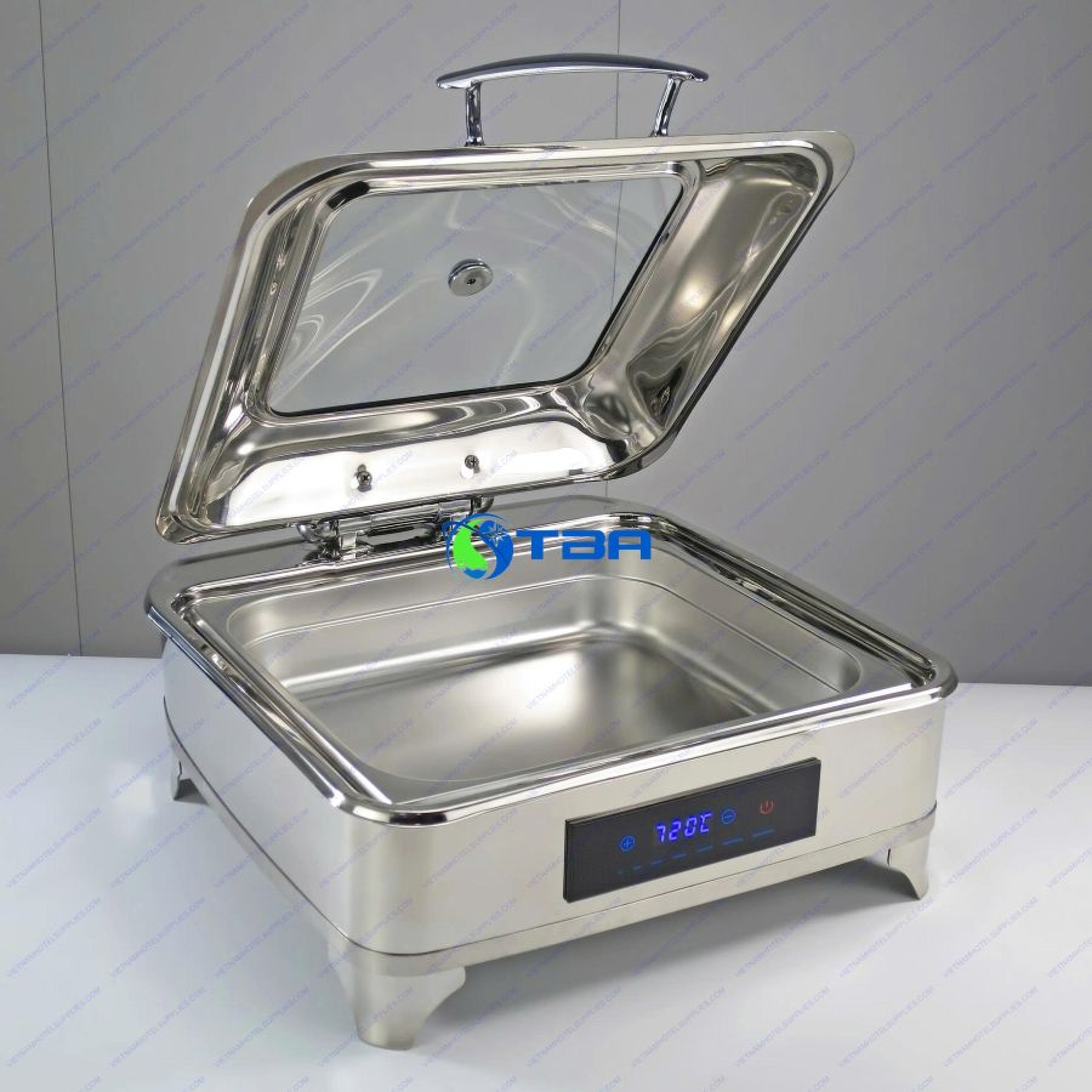 Nồi hâm buffet vuông nắp kính cao cấp ASIA1202-1N