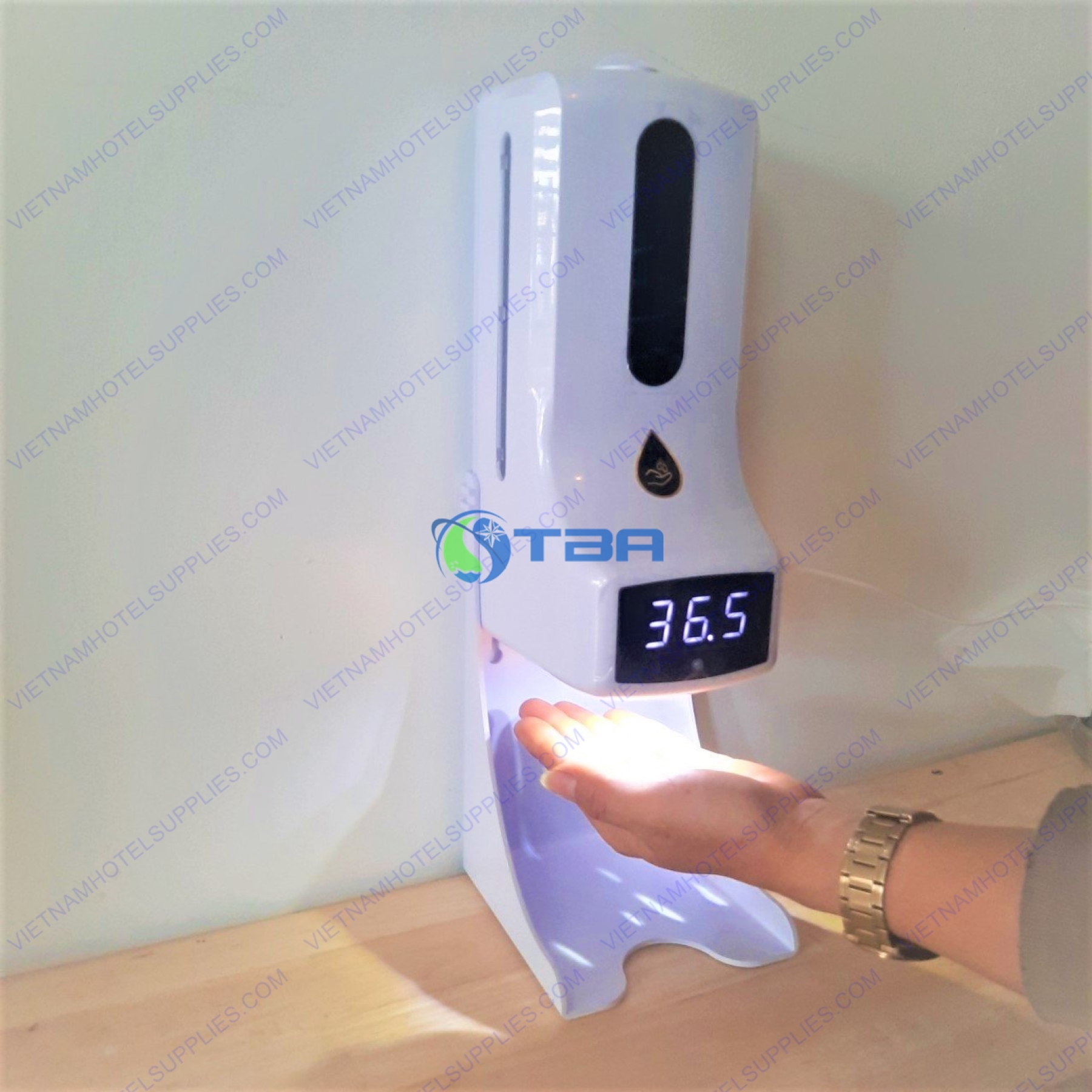 Bình CẢM BIẾN đo nhiệt độ & rửa tay sát khuẩn TỰ ĐỘNG
