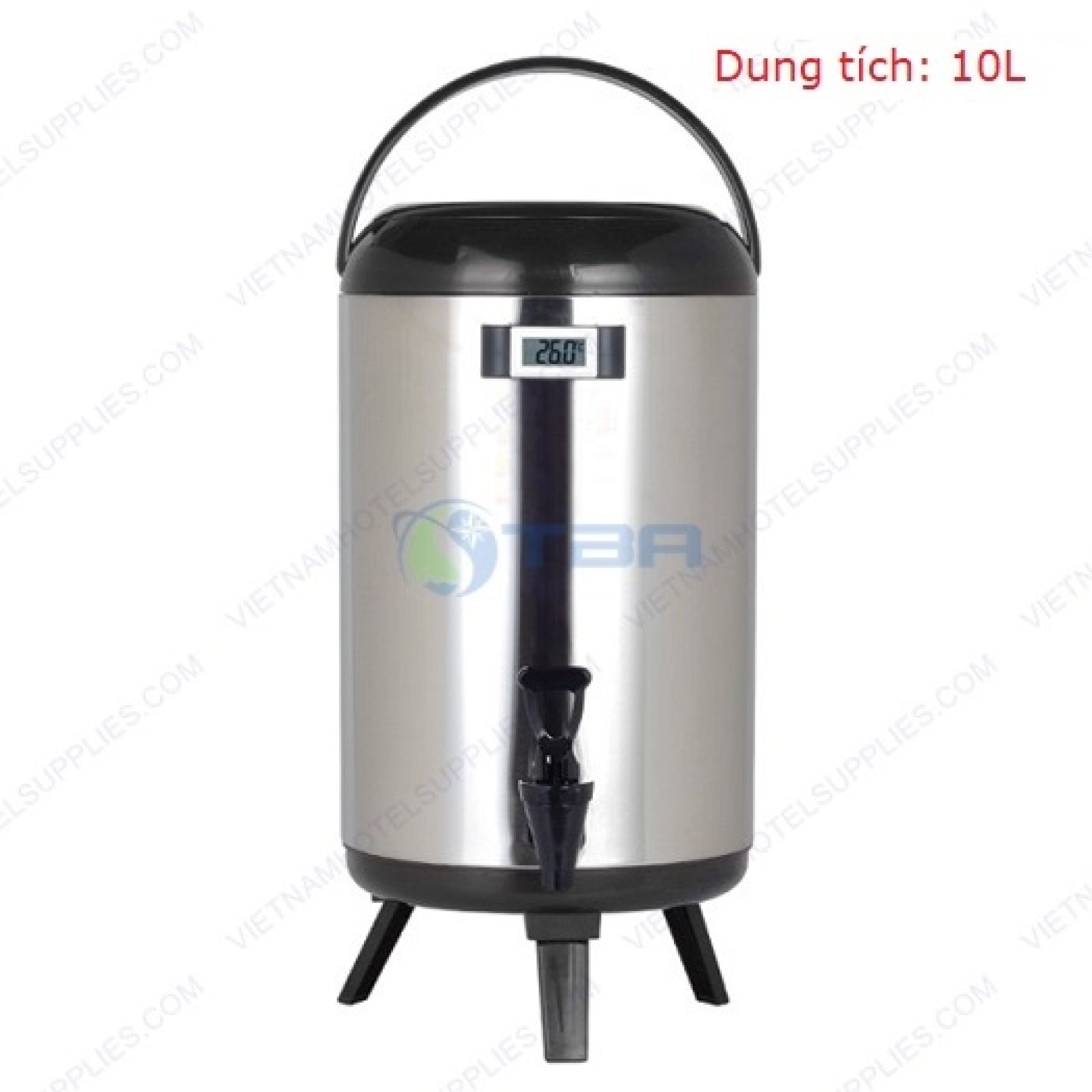 Bình ủ trà sữa inox có nhiệt kế AZK-10LP