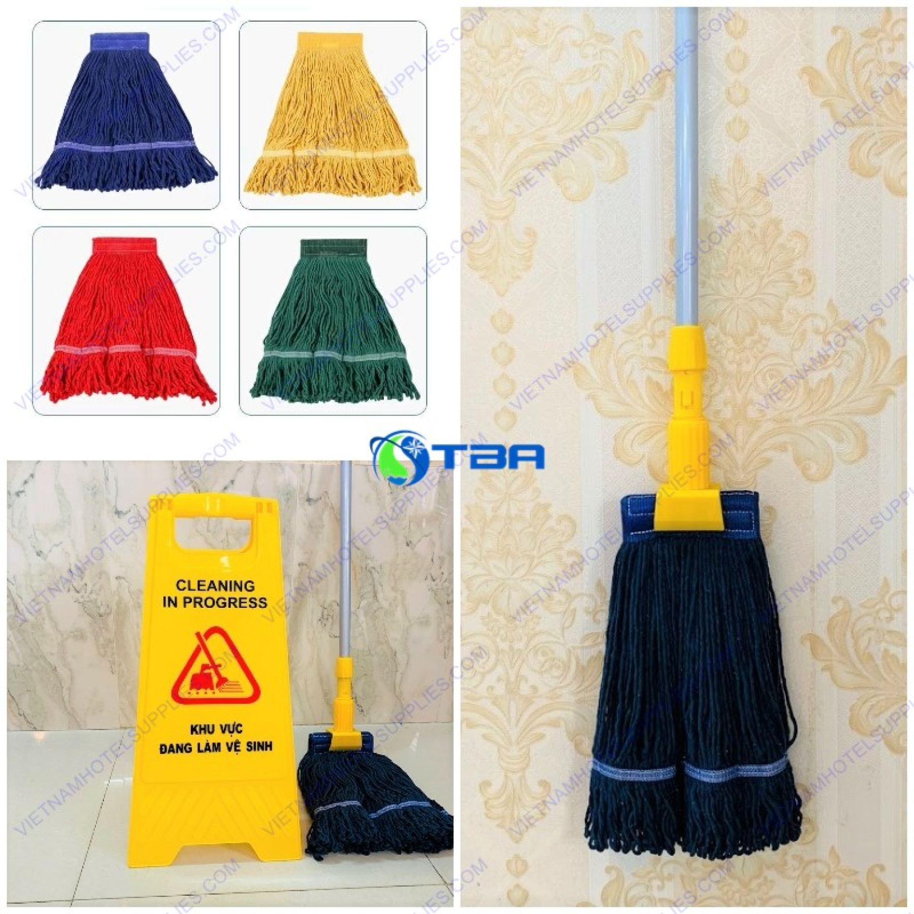 Cây lau sàn ướt cao cấp đầu kẹp mỏ vịt ASIA-CLK05