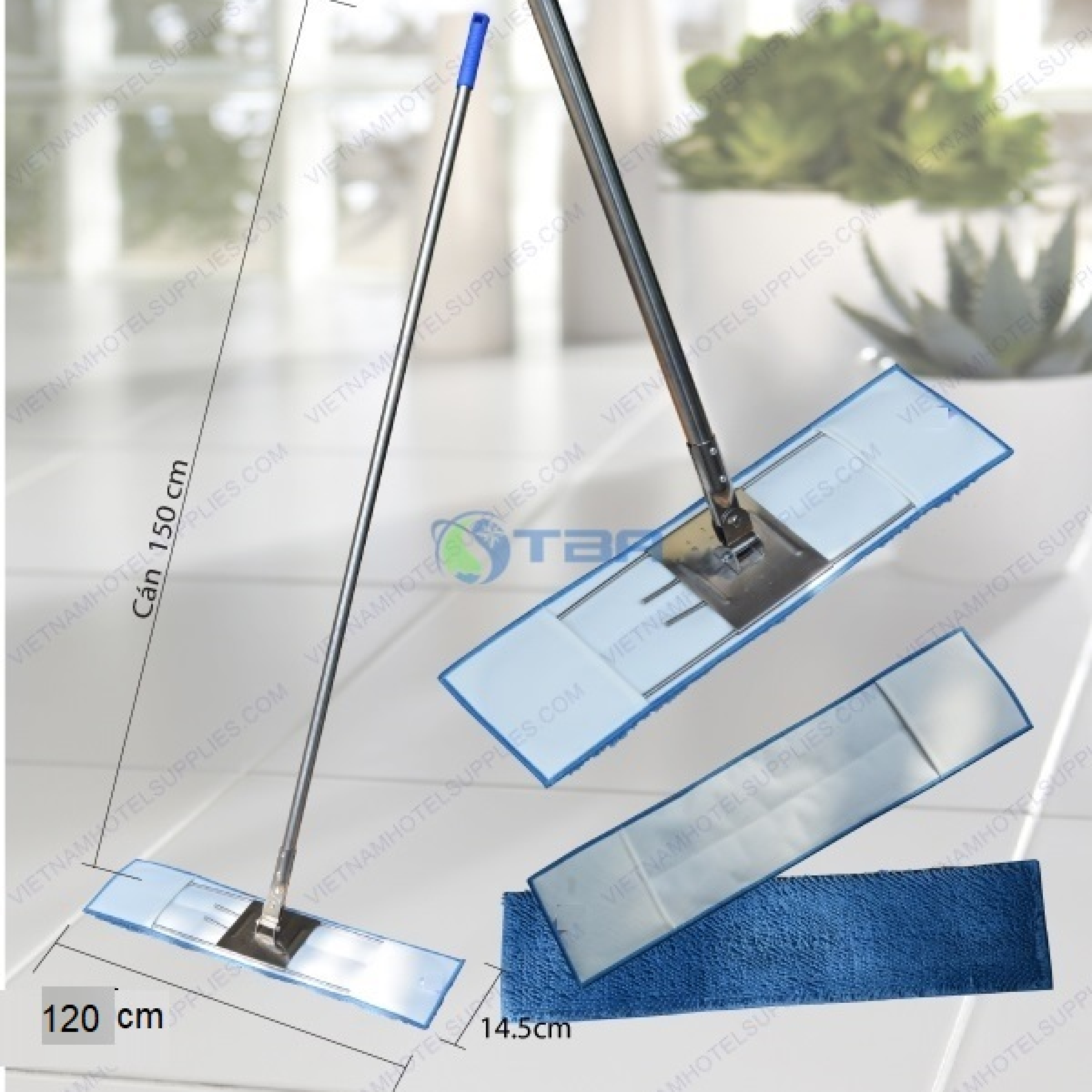 Cây lau sàn nhà xưởng cỡ lớn 120cm ASIA-SH120