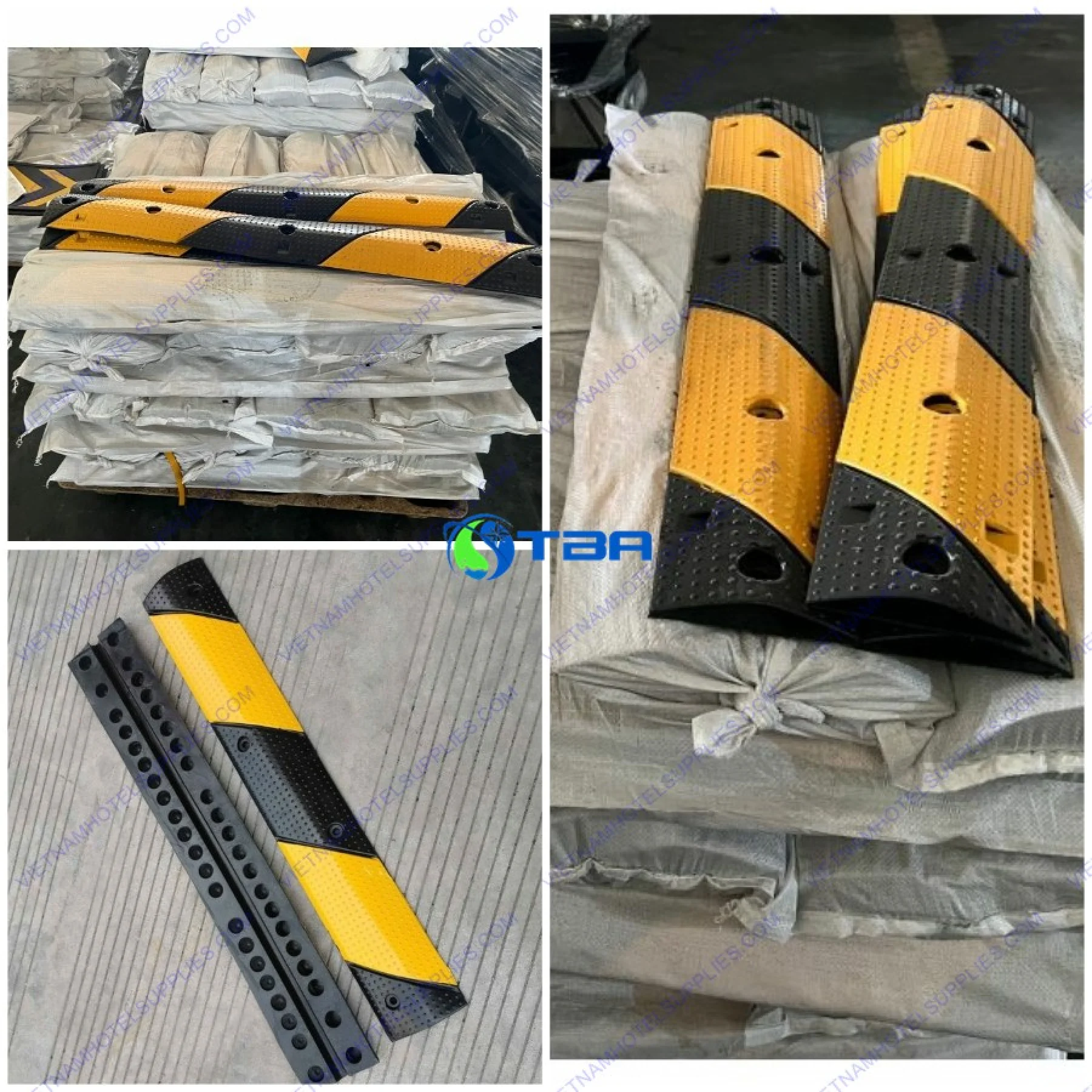 Gờ giảm tốc cao su (L)100*(W)15*(H)3cm sọc chéo