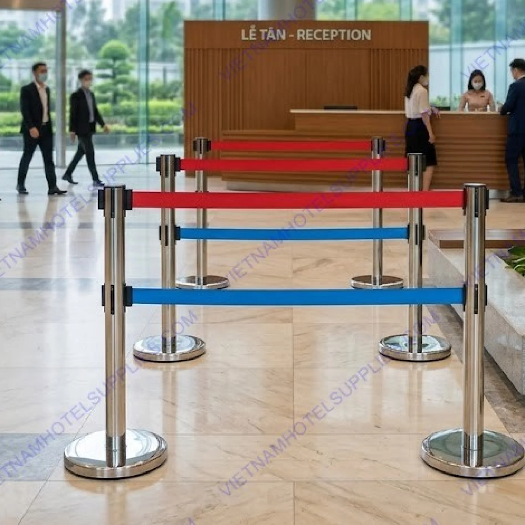 CỘT CHẮN INOX phân làn dây đôi CHẤT LƯỢNG CAO