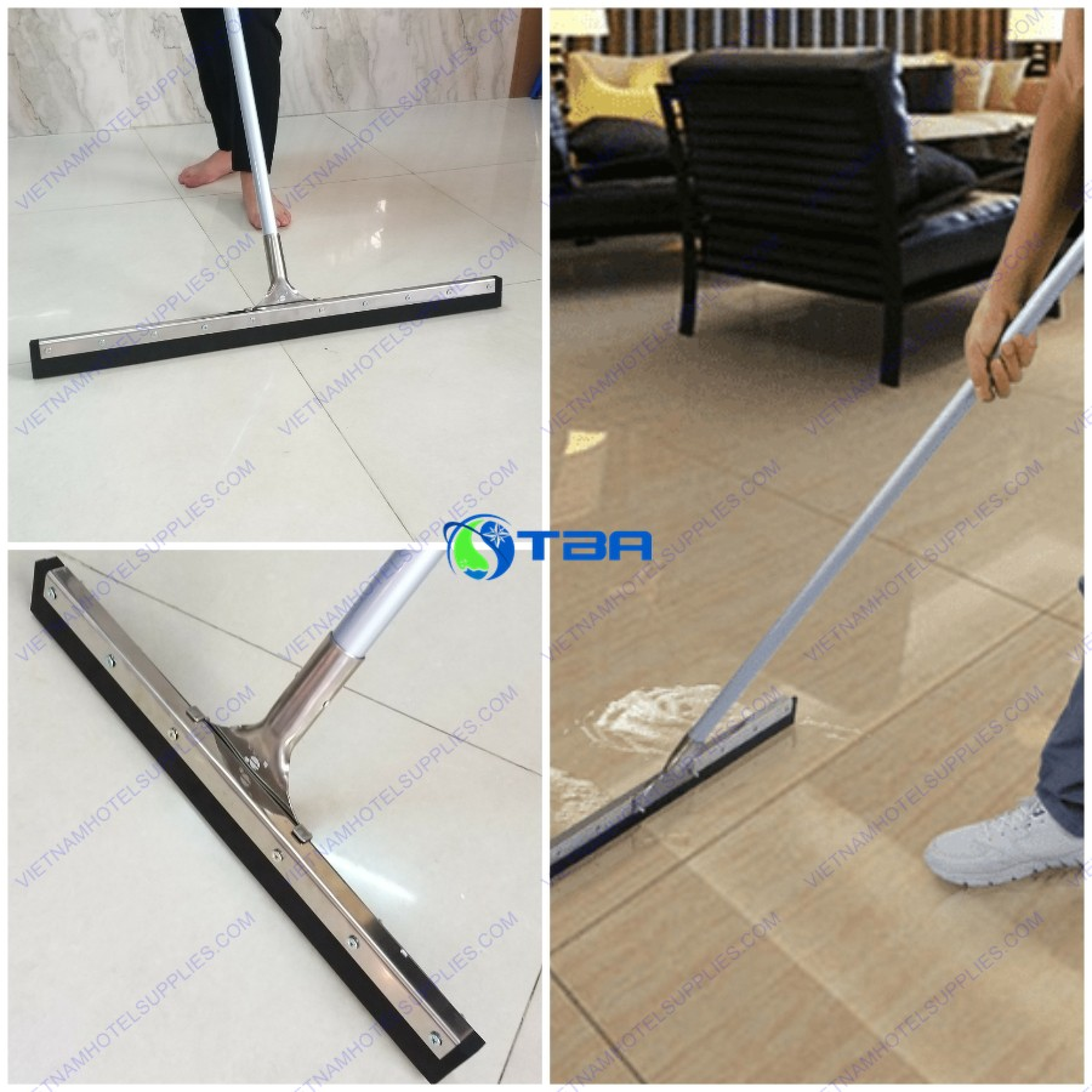 Cây đẩy nước gạt sàn đầu inox 55cm ASIA-GSIN55