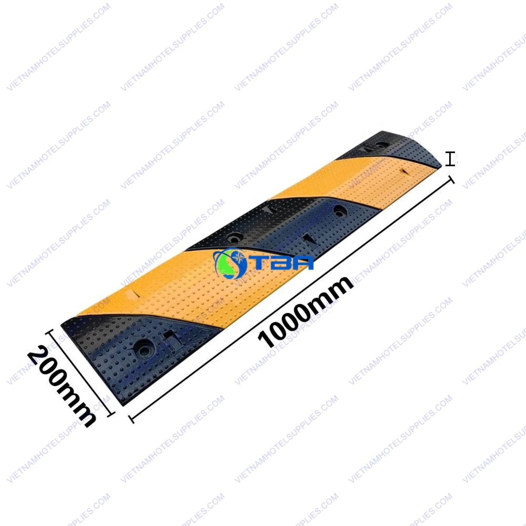 Gờ giảm tốc cao su (L)100*(W)20*(H)3cm sọc chéo