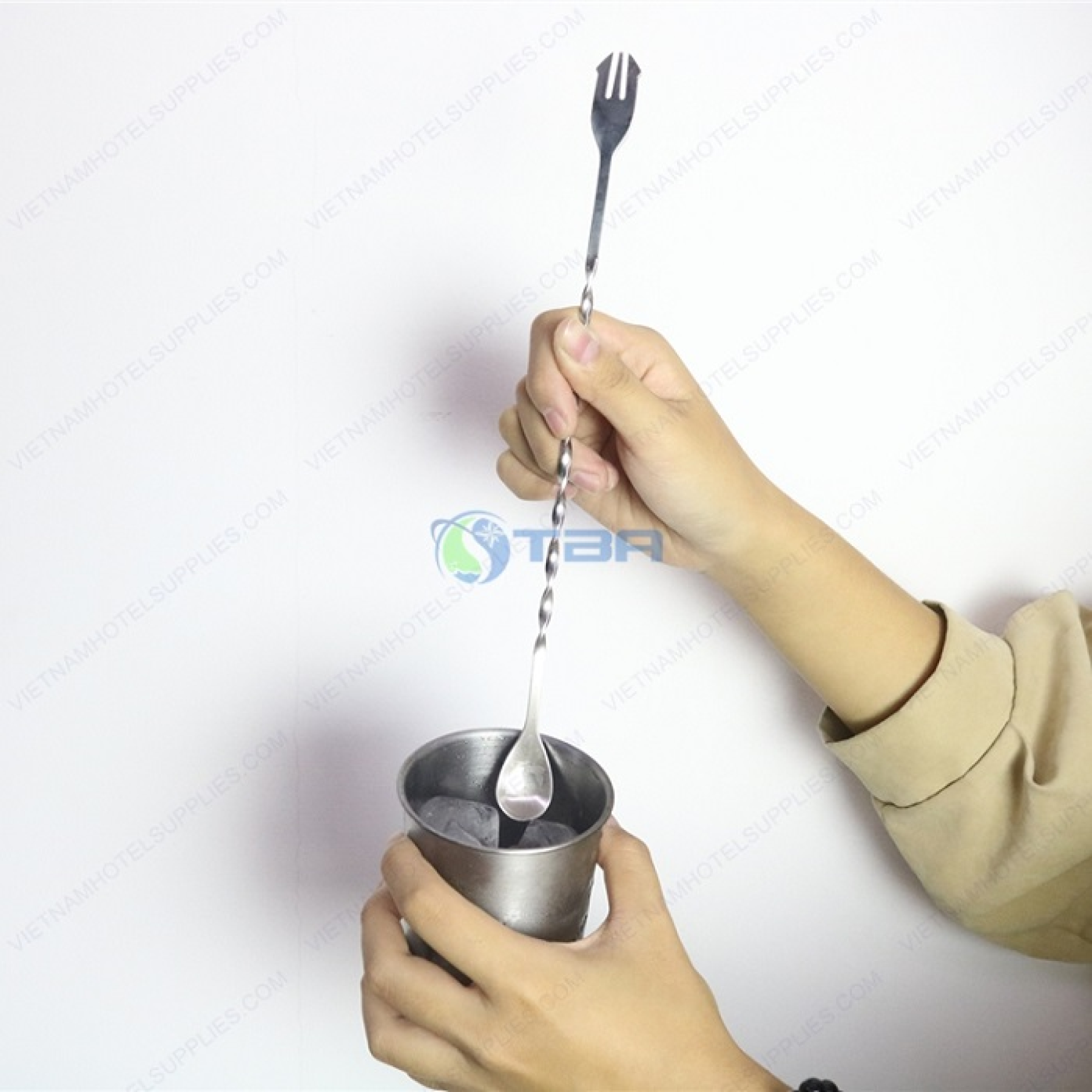 Thìa xoắn 2 đầu pha chế cocktail quầy bar