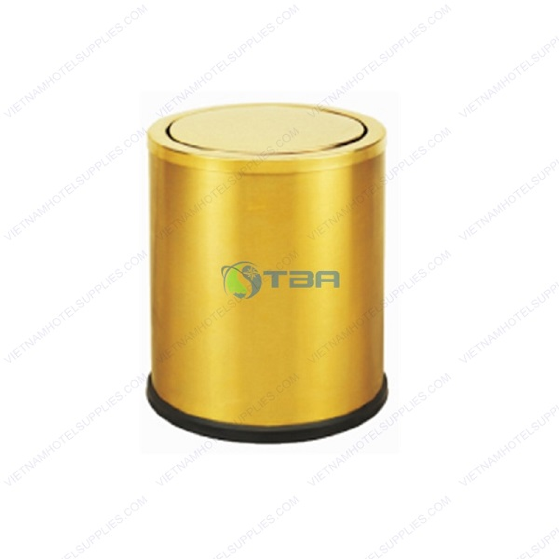Thùng rác inox cao cấp nắp lật mạ vàng A300G