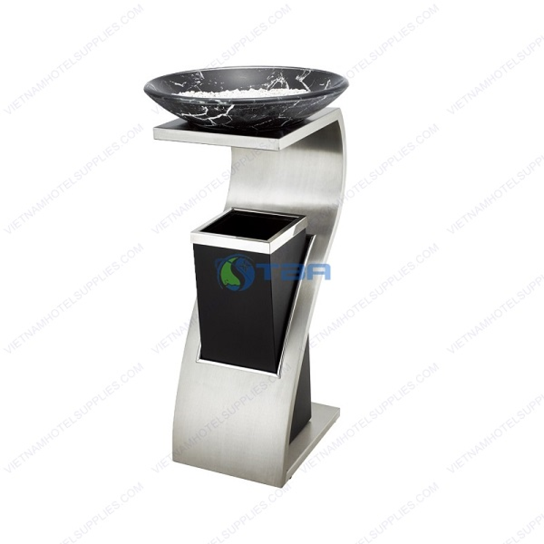 Thùng rác inox đặt sảnh chữ Z đĩa tròn A047