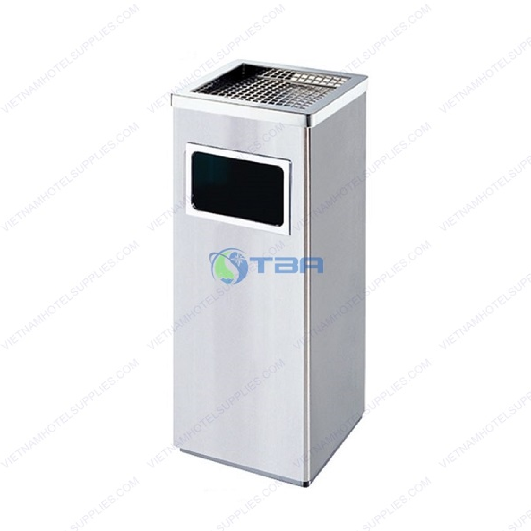 Thùng rác inox vuông gạt tàn cửa trước V240W
