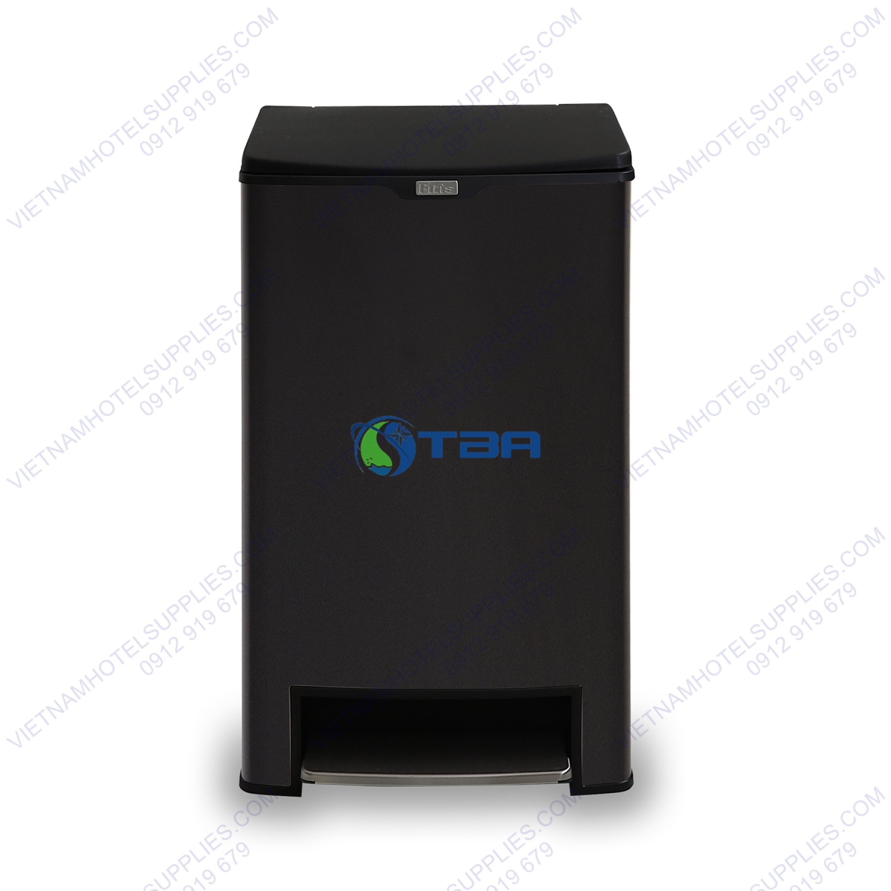 Thùng rác MEGA ĐẠP CHÂN cỡ lớn màu đen 40L