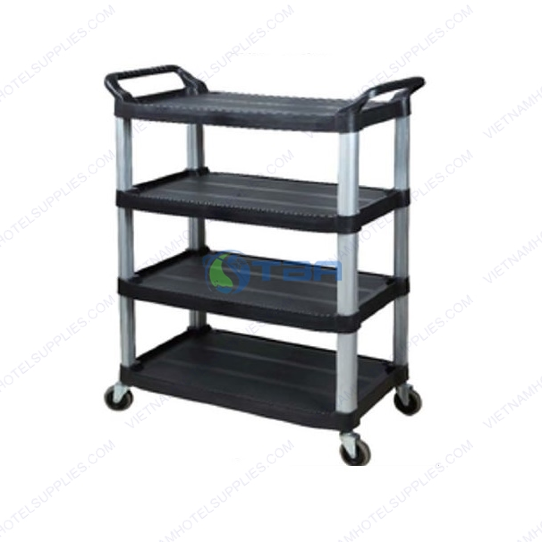 Xe đẩy thức ăn & dọn vệ sinh 4 tầng A015B