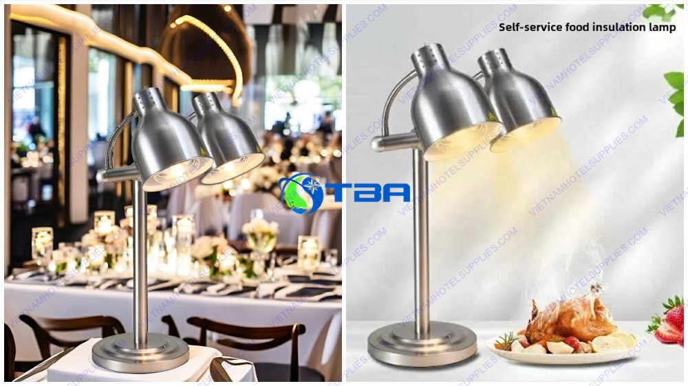 Đèn hâm thức ăn 2 bóng chân đế tròn HL02-001