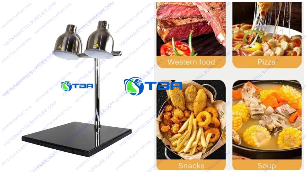 Đèn hâm thức ăn mặt đá 2 bóng ASIA-HL02Đ