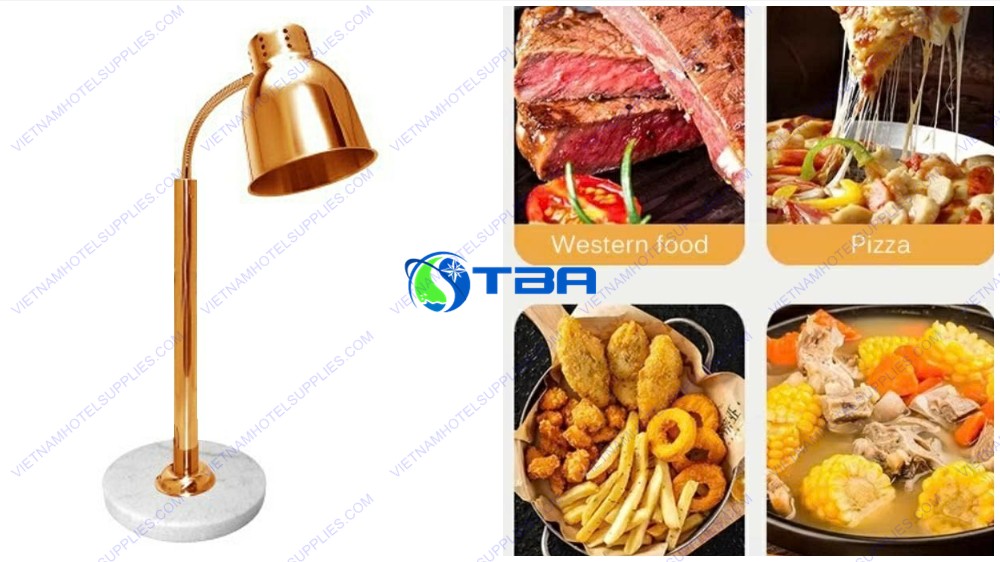 Đèn hâm nóng thức ăn 1 bóng vàng đế đá HL1-001GM