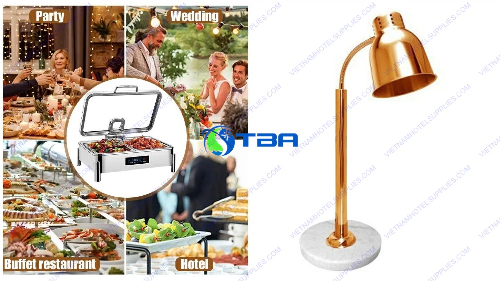 ​Đèn hâm nóng thức ăn 1 bóng vàng đế đá HL1-001GM
